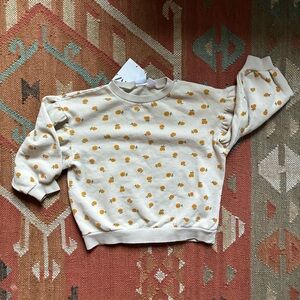 Zara Girls Yellow Floral Sweatshirt 4-5 NWT
